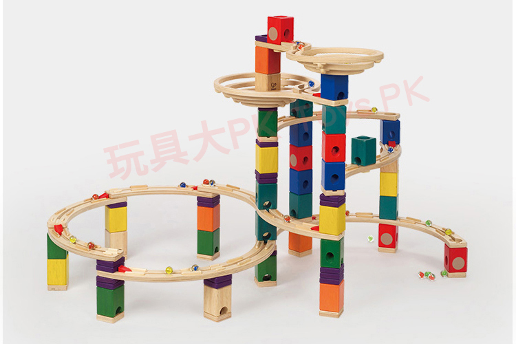 hape夸得瑞拉音乐套弯轨直轨套轨道滚珠弹珠积木玩具亲子互动夺宝奇兵