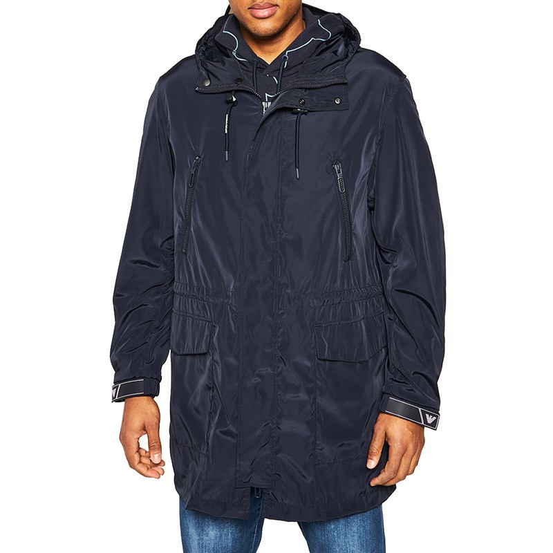 armani 阿玛尼/男士休闲长款连帽风衣外套3h1l80nxgz 3h1l80 nxgz