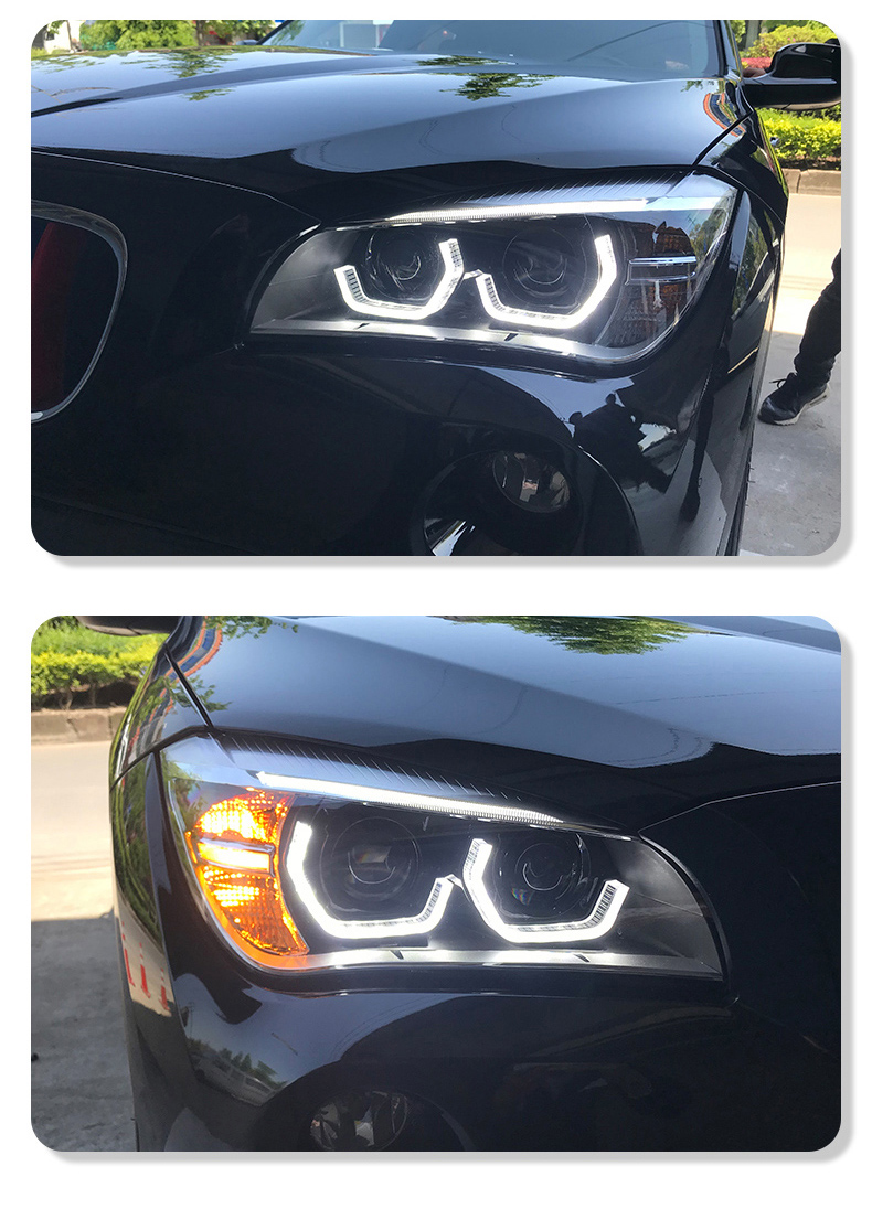 宝马x1大灯总成1015款宝马老x1改装透镜led天使眼日行灯激光大灯1015