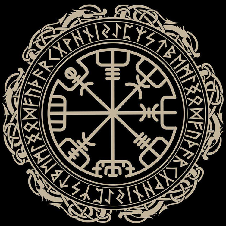 御弗卢恩符文钛钢戒指男ins潮小众设计黑色复古维京个性尾戒女小指环