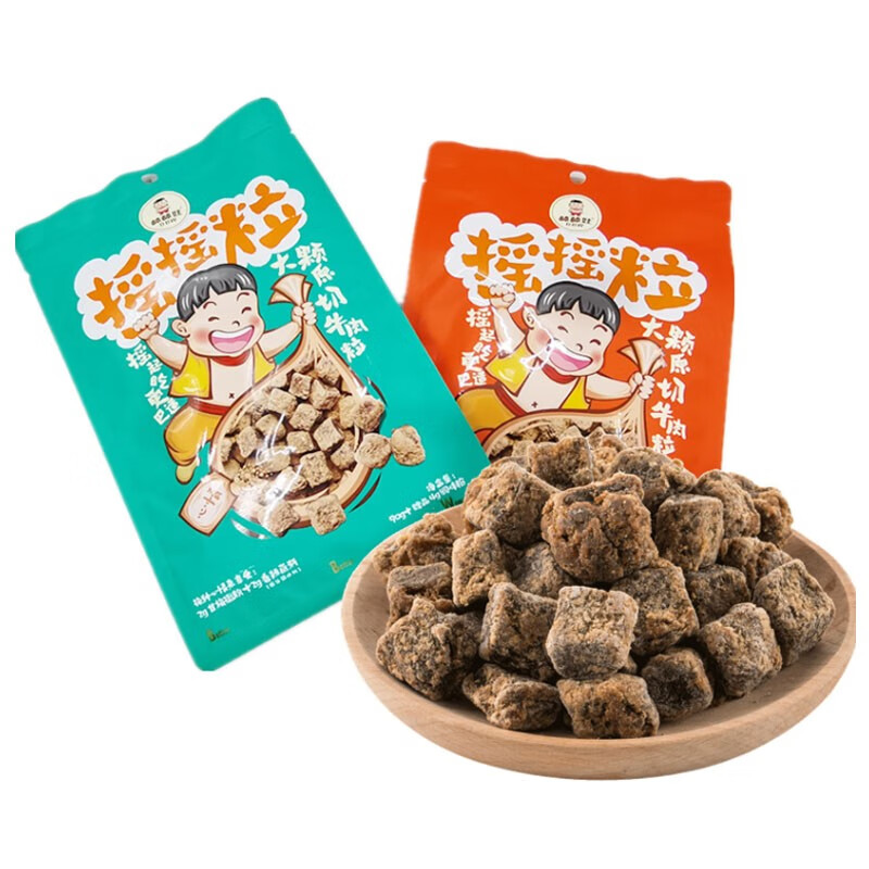 棒棒娃牛肉粒90g2袋四川特产成都棒棒娃摇摇牛肉粒五香味零食5袋