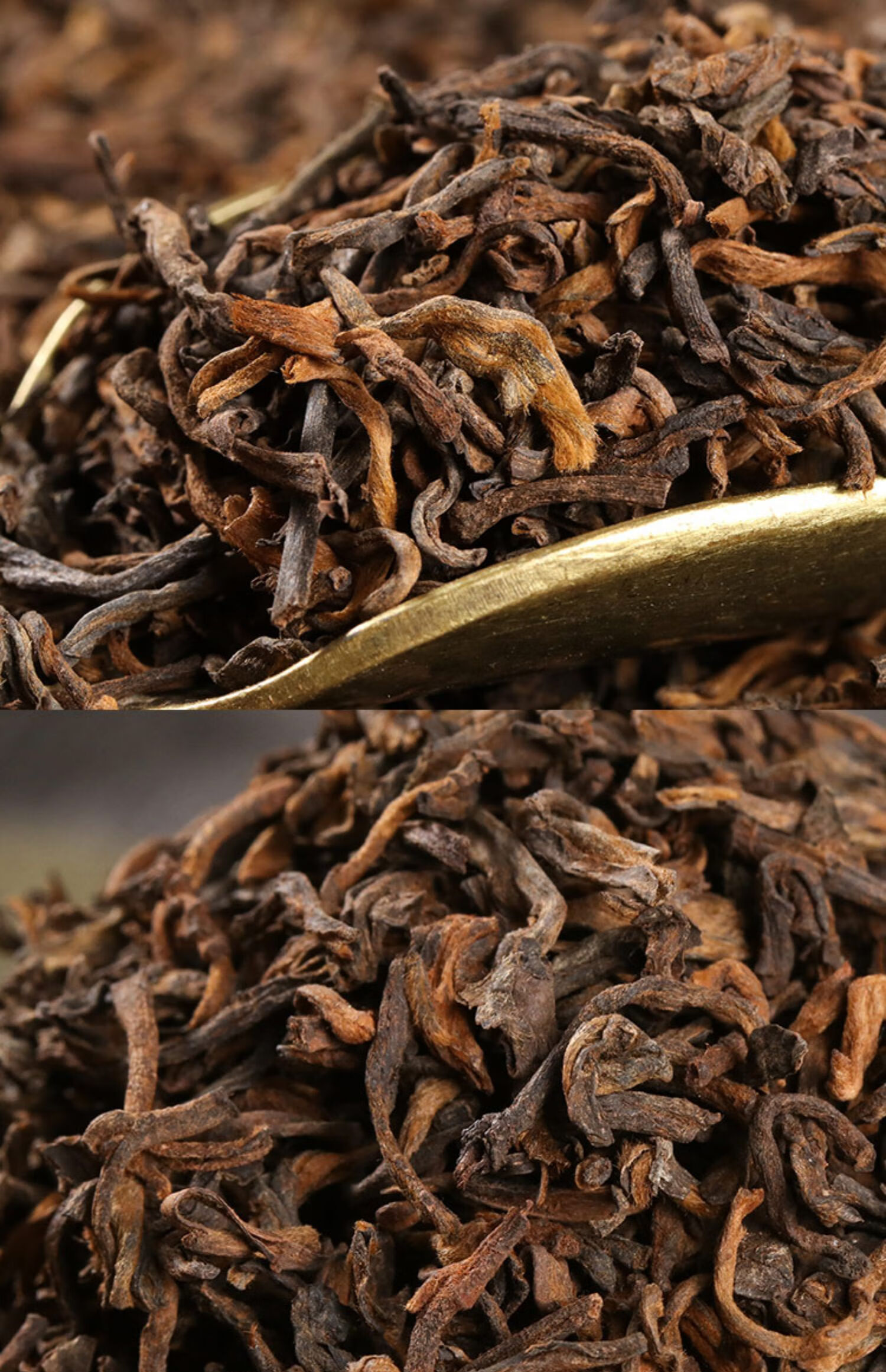 十年陈布朗山普洱茶熟茶散装500g云南宫廷普洱茶散茶老茶金芽茶叶