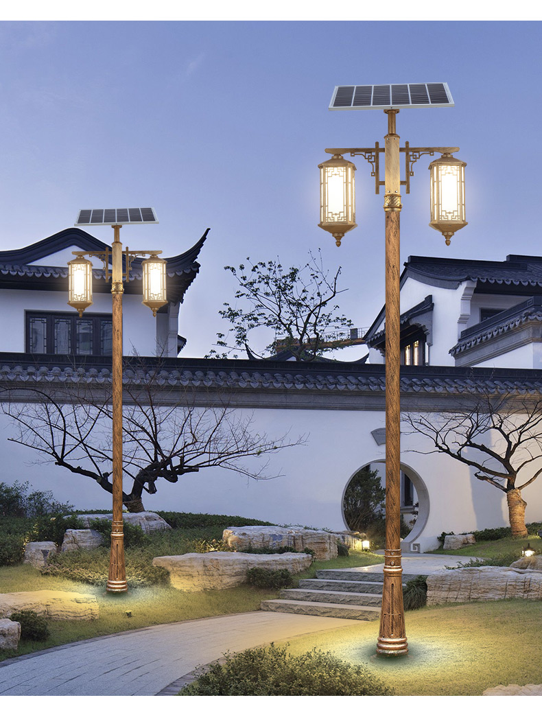 蒂伦克诗dilunkeshi新农村中式太阳能路灯景观灯3米小区公园户外防水