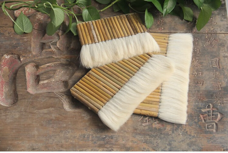 古韵斋装裱工具手工裱画排刷羊毛刷加密多管浆糊刷排笔联笔 竹管羊毛