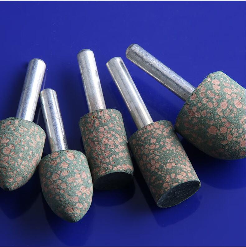 定制6mm柄芝麻打磨头橡胶砂轮海绵打磨头牛皮橡皮打磨抛光磨头柱型6x