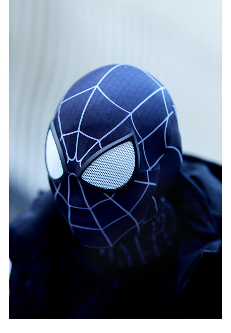 钢铁蜘蛛侠头盔平常心同款儿童头套沙雕搞笑面具万圣cos漫威面罩 红蓝