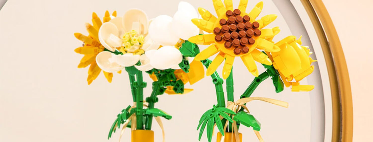 乐高lego花束积木玫瑰花积木花朵diy礼物拼装玩具永生花生日礼物随机1