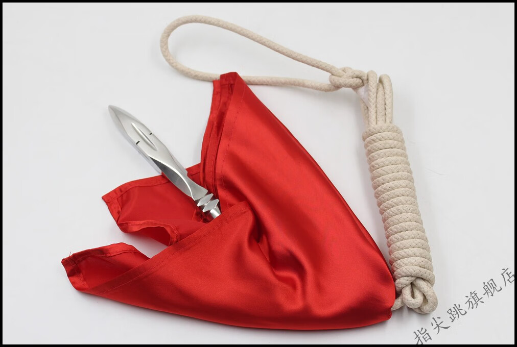 高品质不锈钢武术绳镖实心流星锤传统武术器材带4米蜡旗绳彩布绳镖