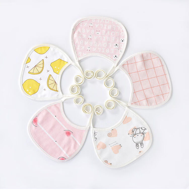 q宝亲肤婴儿口水巾夏季系带围兜薄款新生儿童口水兜防吐奶宝宝小围嘴