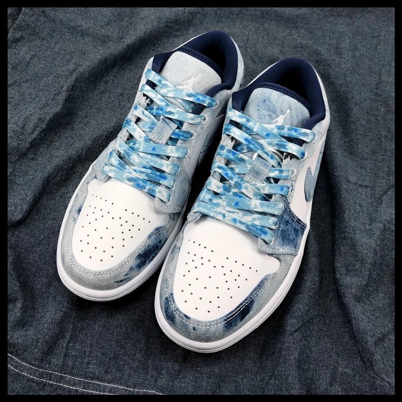 个性彩色鞋带绳男女扁百搭aj1空军一号af1帆布鞋潮流渐变扎染鞋带