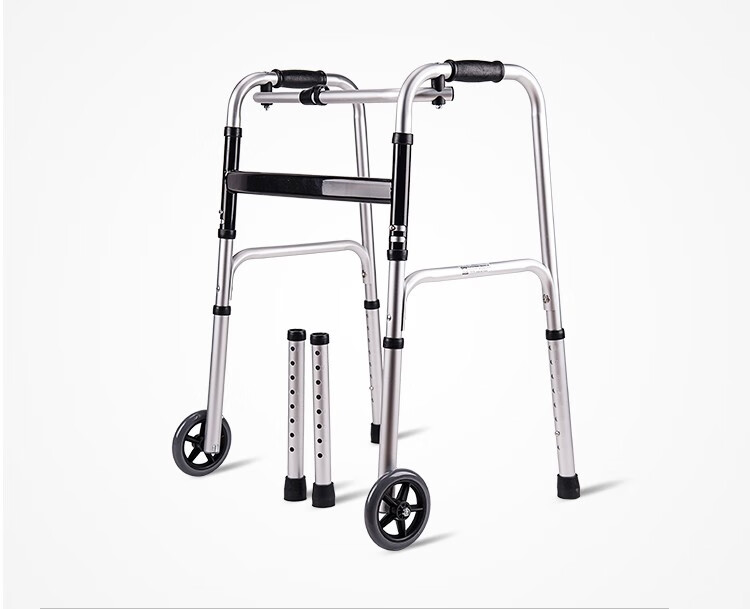 残疾人助行器四脚老人康复走路助步器带轮辅助行走下肢骨折训练器7204