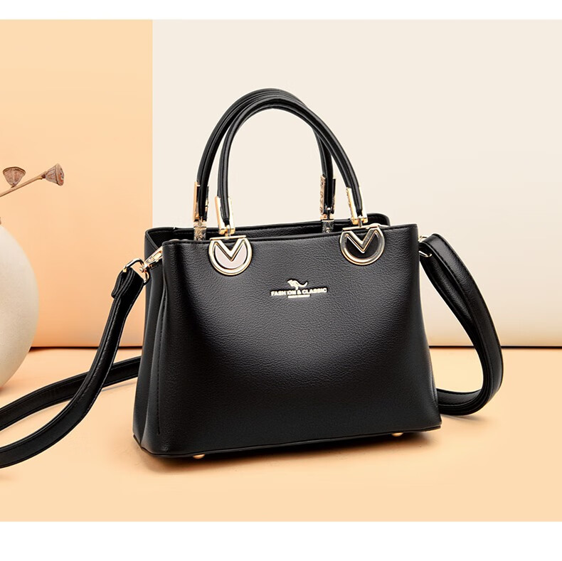 baodi袋鼠皮包包女时尚女士2021新款中年潮流百搭手提包单肩斜跨女包