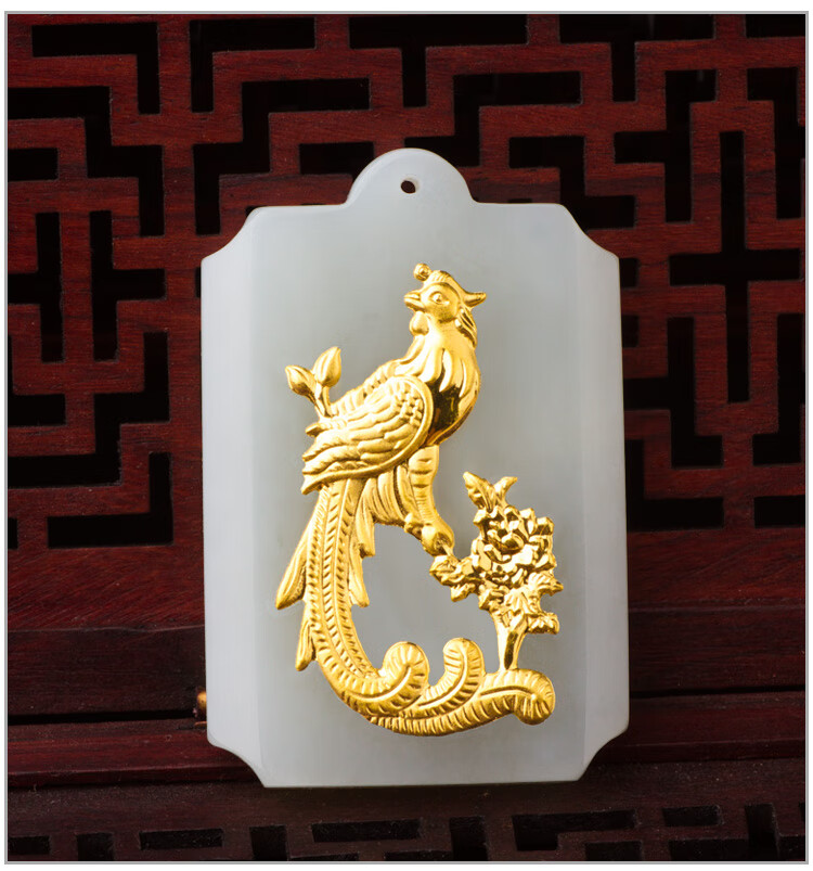 金镶玉龙凤吊坠情侣款一对夫妻和田玉龙牌玉佩男女对牌配证书项链龙牌