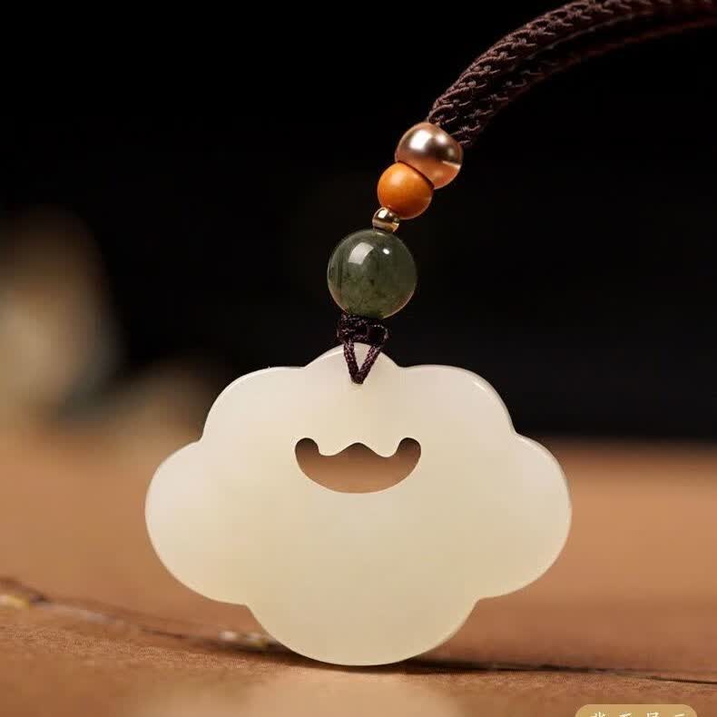 天然白玉平安如意锁吊坠男女长命锁儿童宝宝玉石玉坠项链玉佩【行情