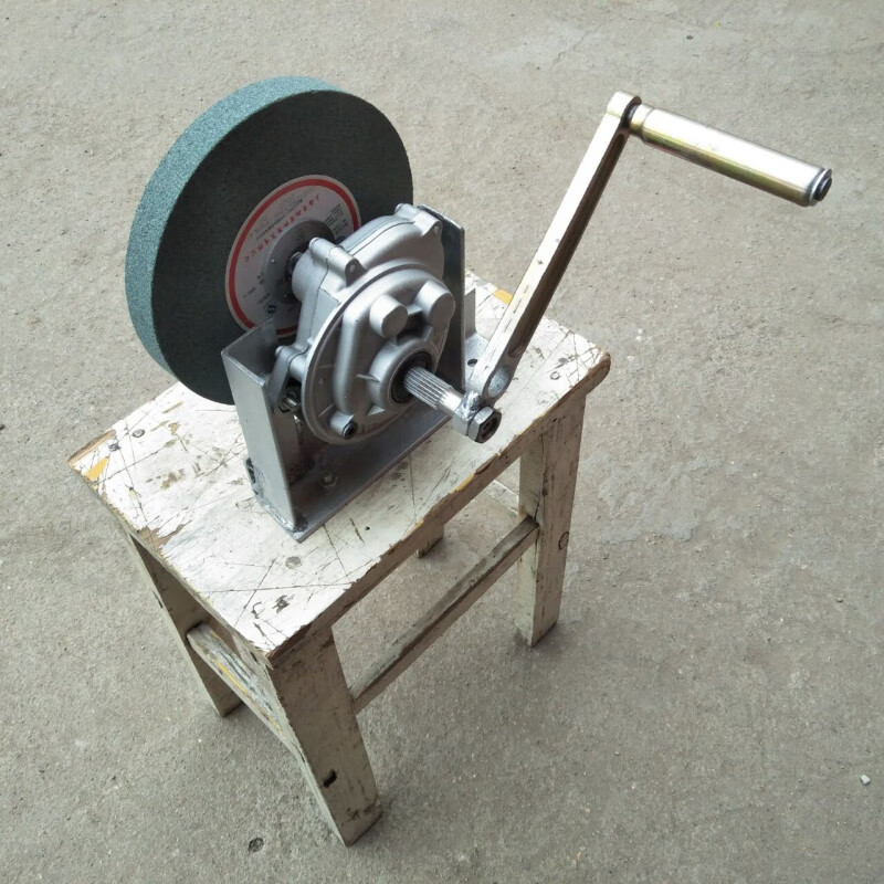 带轴承手摇砂轮机手动砂轮机磨菜刀机器磨剪刀手摇磨刀机砂轮架 大号