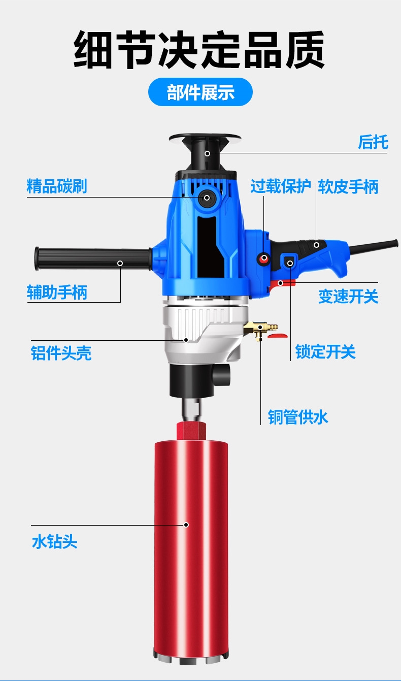 手持水钻打孔技巧教程图片