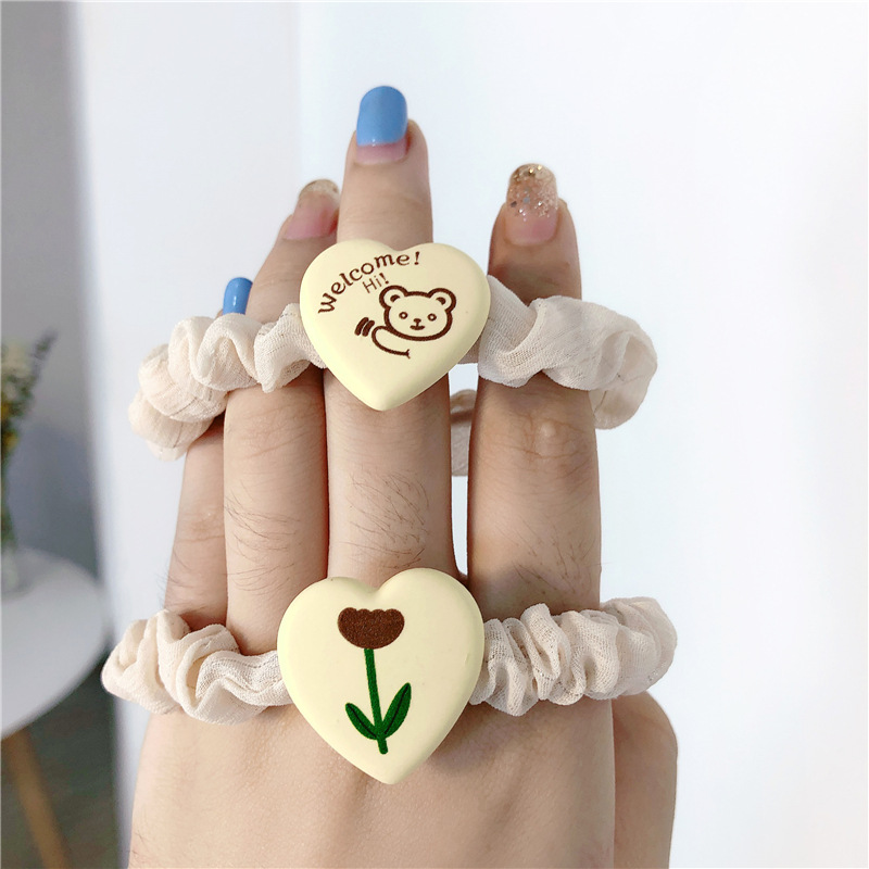 小肠发圈爱心小熊韩系可爱发绳头绳不伤发法式少女头饰扎头发 小熊