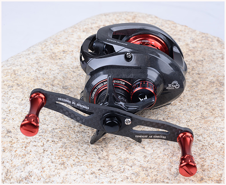 seekbass西贝马丁碳素超轻远投路亚水滴轮微物轮71速带泄力报警黑红
