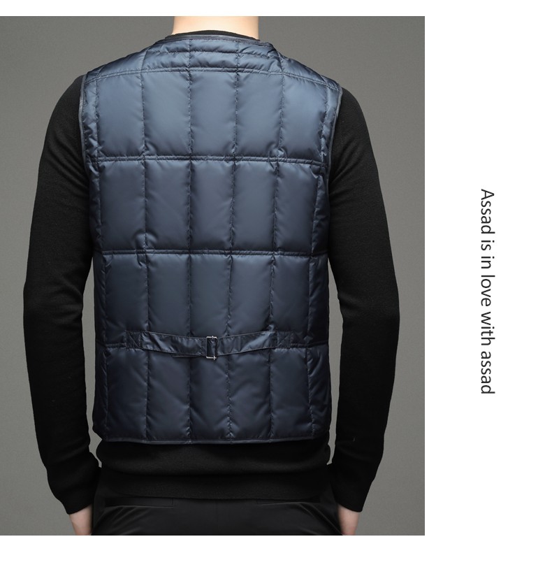 恒源祥羽绒马甲男90白鹅绒2021秋冬新款商务休闲中青年男士内穿轻薄