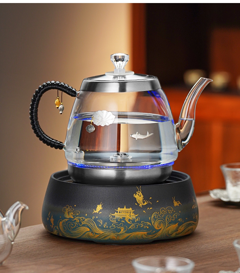 鑫璟仁煮茶器功夫茶烧水壶全自动上水电热水壶家用保温加厚纯手工纯银
