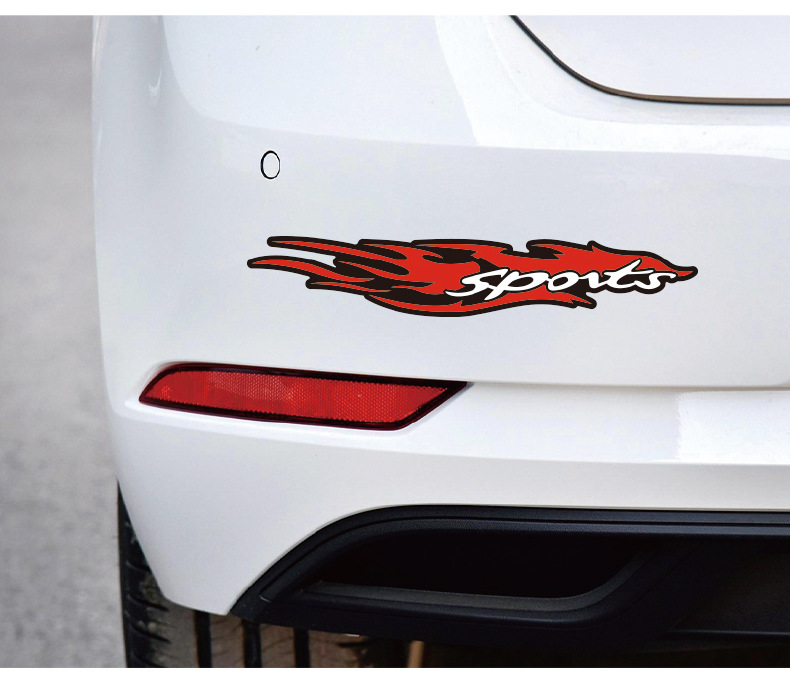 汽车贴纸遮挡划痕长条大面积装饰车贴纸火焰保险杠改装车贴对装用品