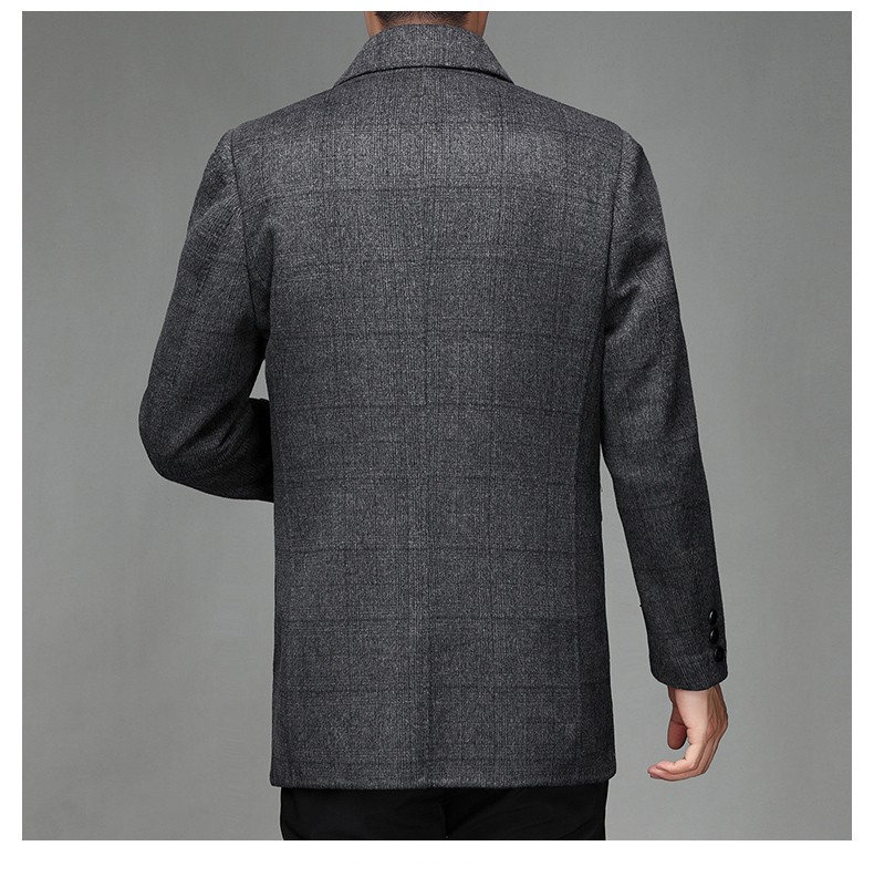 金盾kindon男士中老年双面呢大衣2021秋冬新款中长款尼子外套中年商务