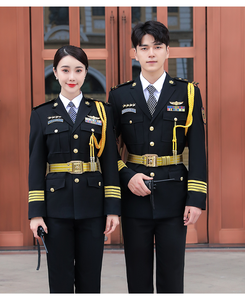 形象岗保安服春秋外套物业售楼部房产酒店黑色保安制服长袖套装新