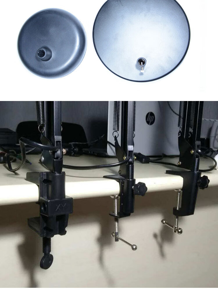 长臂工作台灯桌边固定夹子宿舍大底座金属台灯配件金属铁夹子可夹45cm