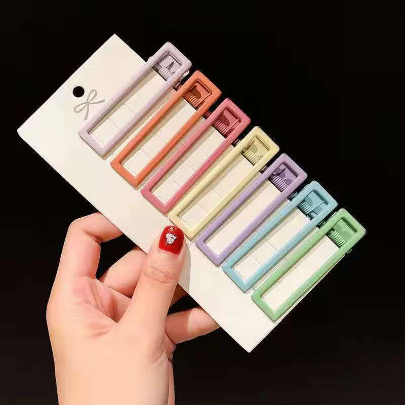 女成人时尚网红侧边一字夹刘海夹学生头饰发卡子彩色一字夹全色10件套