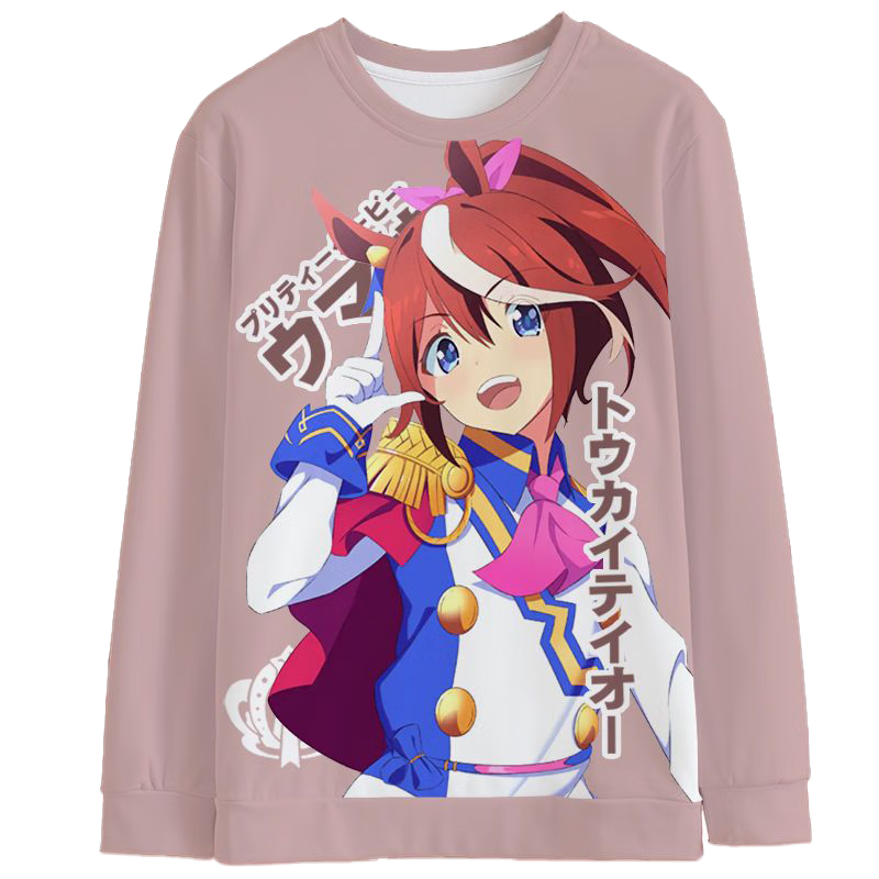 麟月 赛马娘东海帝皇目白麦昆米浴无声鹿铃圆领卫衣二次元印花动漫