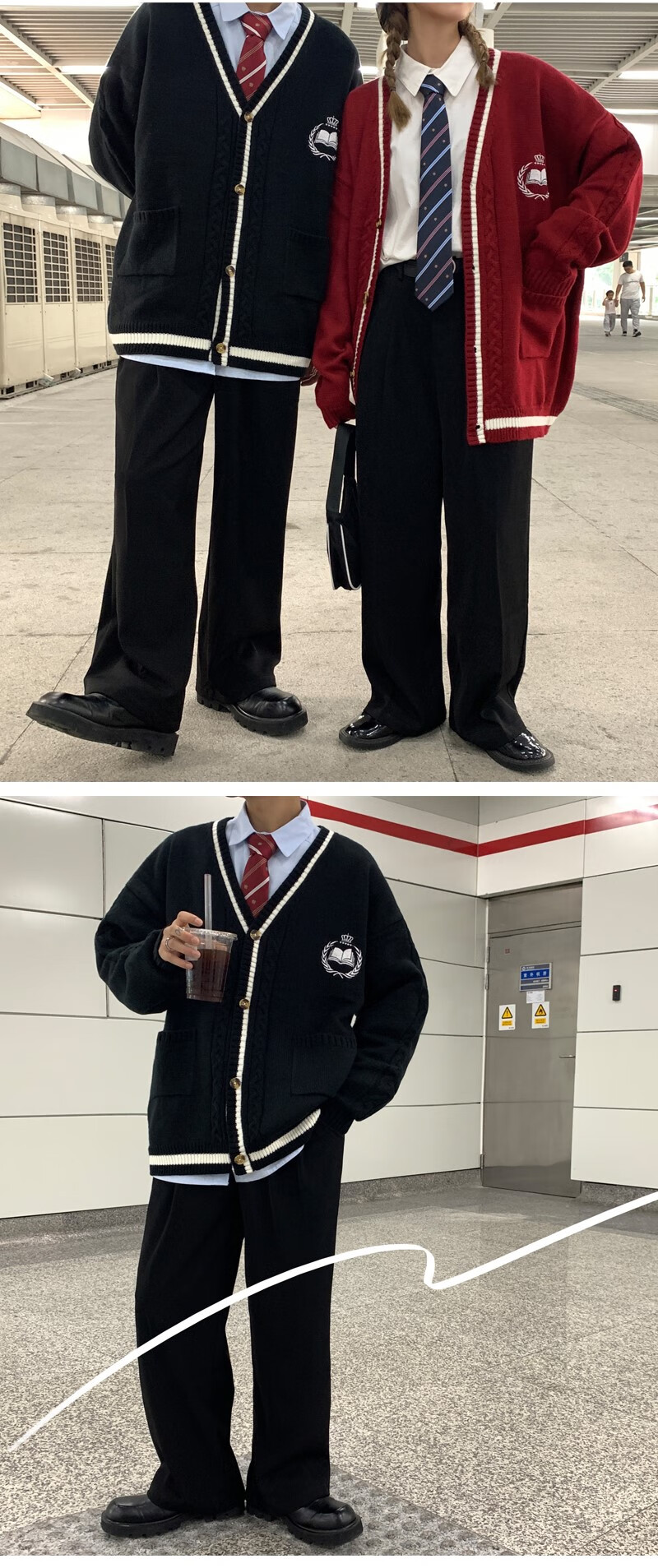 黑暗系男装dk西装裤子男直筒设计感盐系日系oversize阔腿休闲长裤 h5