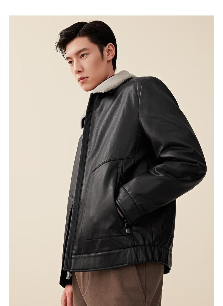 hla海澜之家pu羽绒服男2021冬季新品羊毛领白鸭绒内胆可拆卸羽绒外套