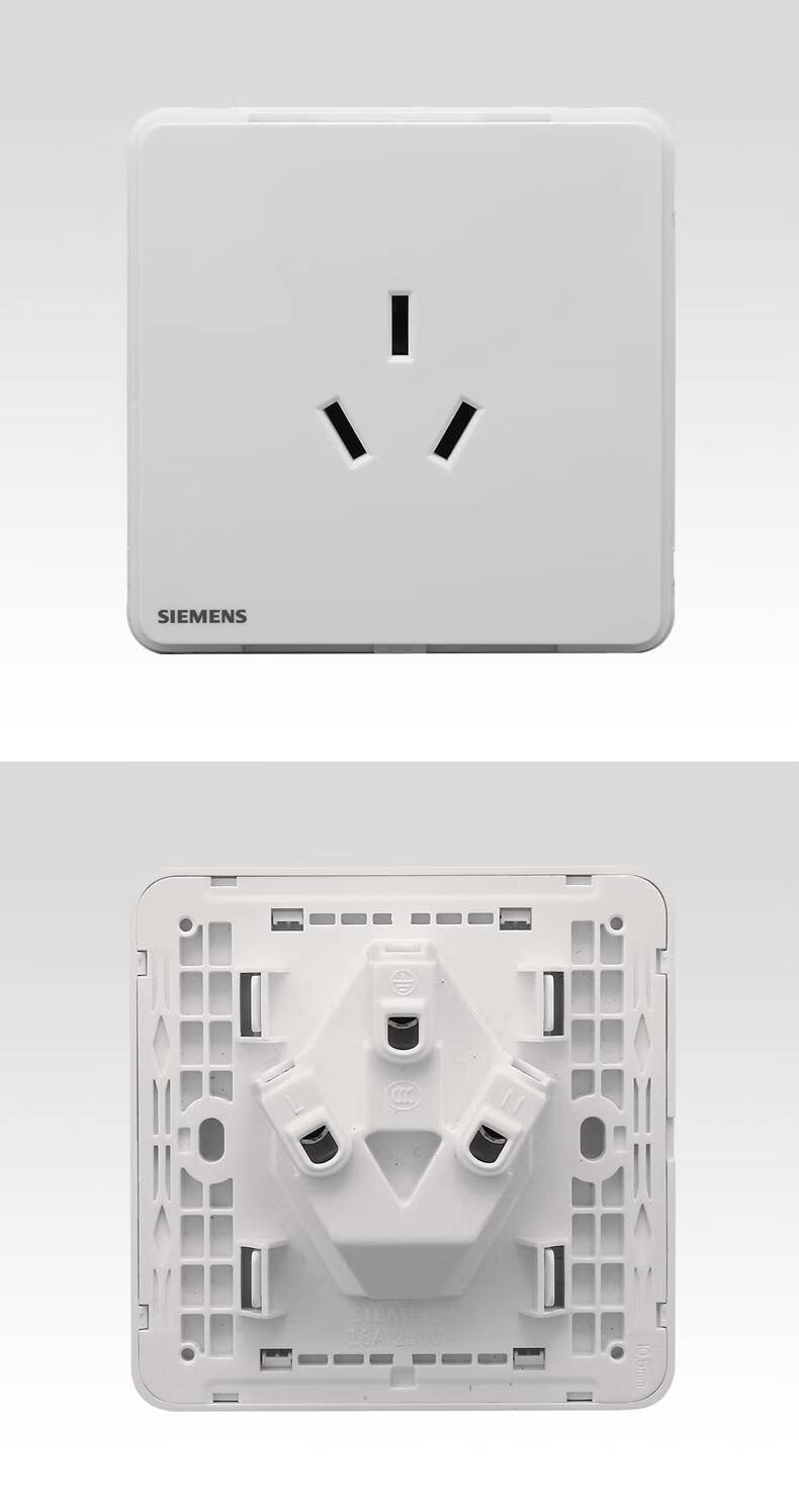 西门子(siemens)灵蕴一开三孔16a空调插座带开关热水器专用16安大三孔