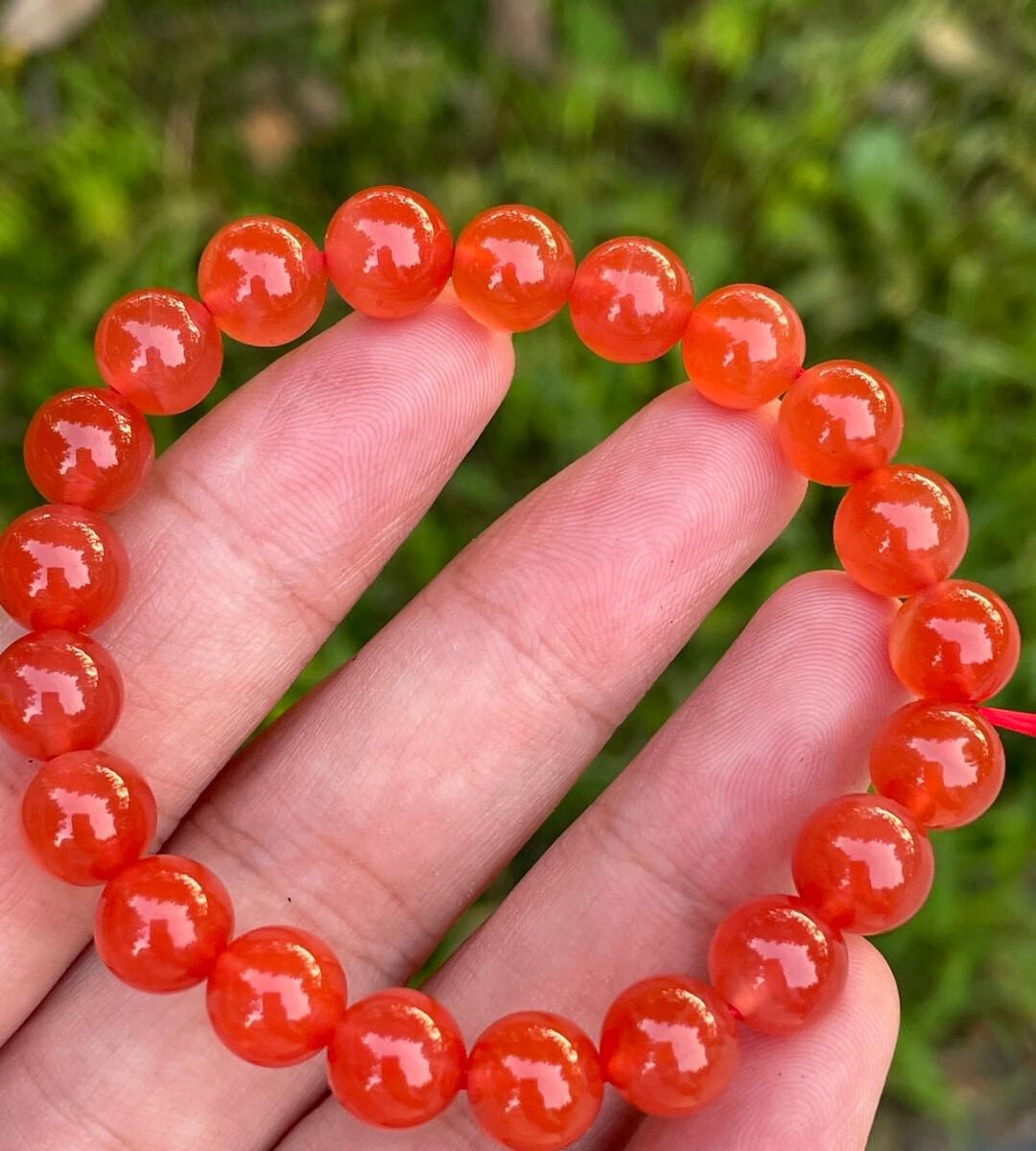 爱优美天然保山南红玛瑙杨柳料冰红手串圆珠冰种南红手链女款民族风