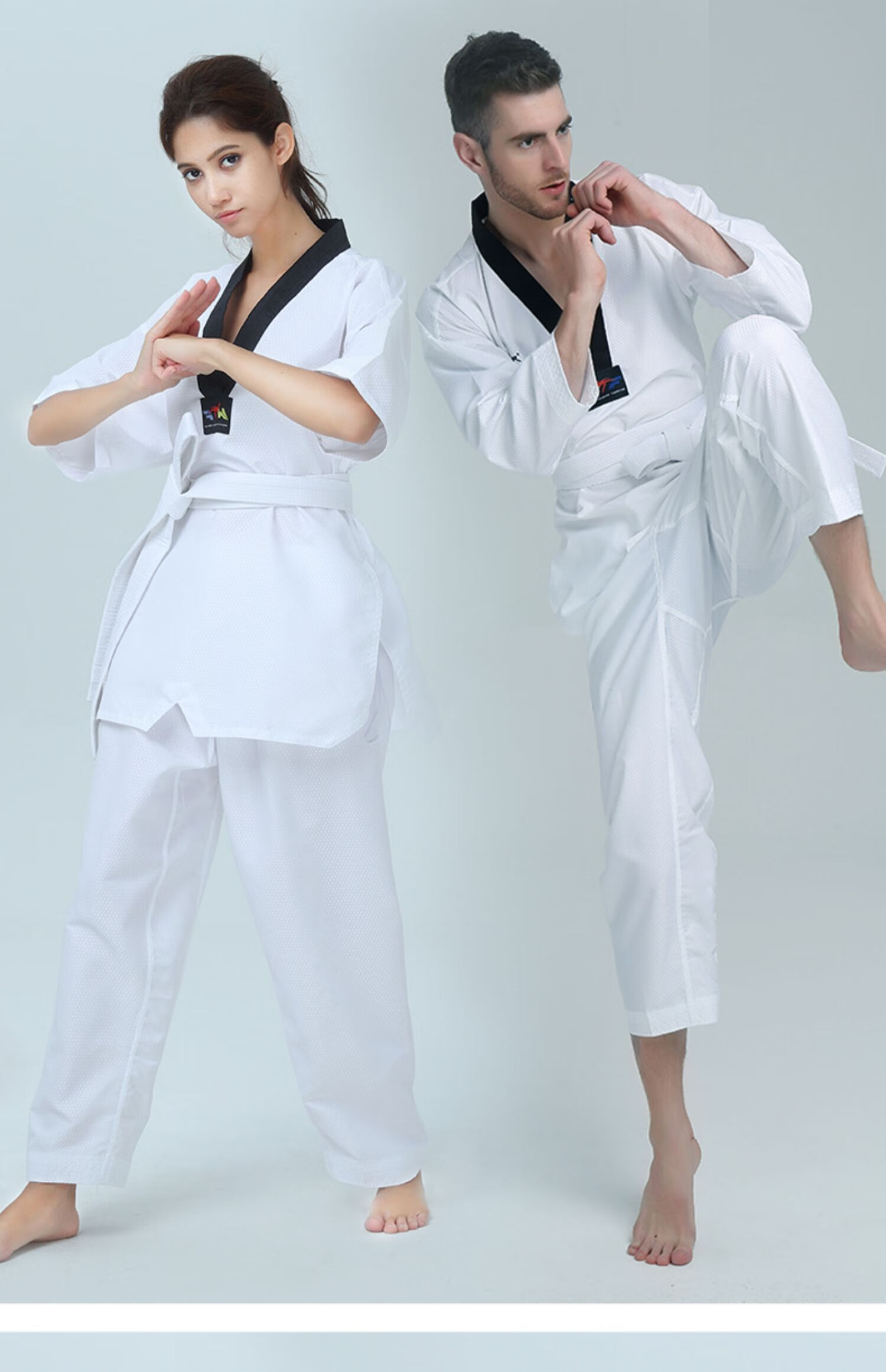 跆拳道服装儿童训练服初学成年人大学生男女长袖短袖道服定制 批量可