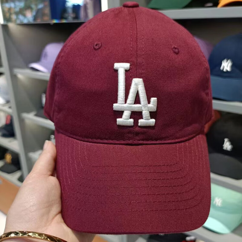 韩国mlb棒球帽正品ny男女帽子洋基队鸭舌帽la软顶新款弯檐情侣帽 土黄