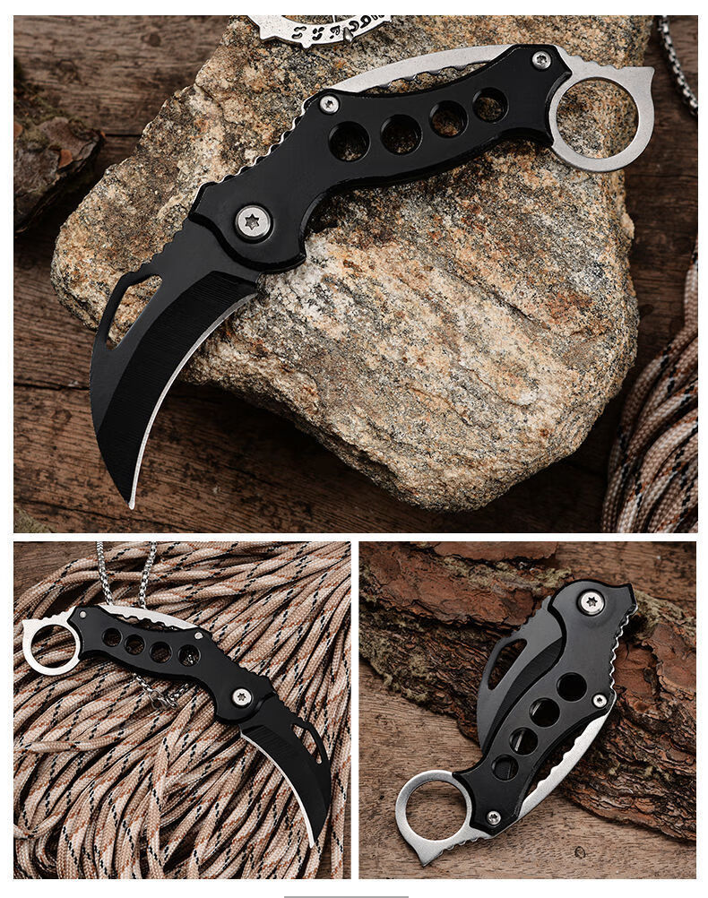 小弯刀未开战狼鹰爪刀便携户外折叠小刀烧烤切刀战狼迷你小折叠弯刀小