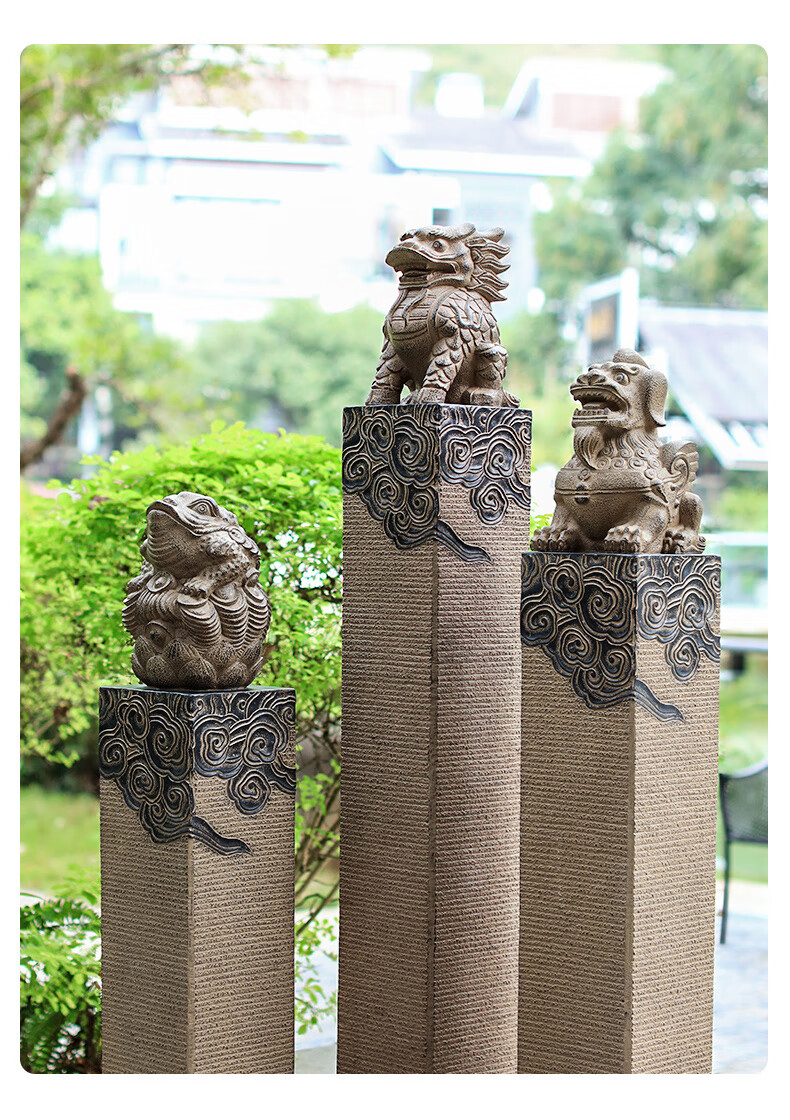 汉韵堂庭院花园装饰摆件户外园林民宿小院造景布置拴马桩创意摆设f