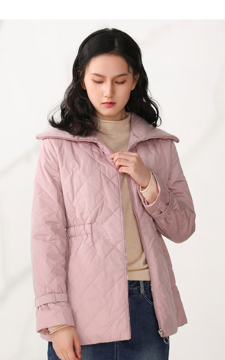 yifini易菲气质百搭棉衣女2021秋冬冬季新款棉服保暖外套女收腰2010l