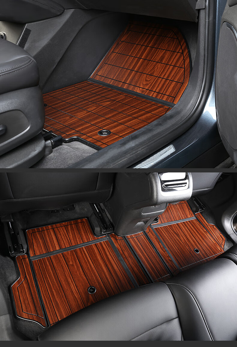 适用2020款别克昂科旗脚垫全包围7七座专用昂科旗实木纹木质脚垫内饰