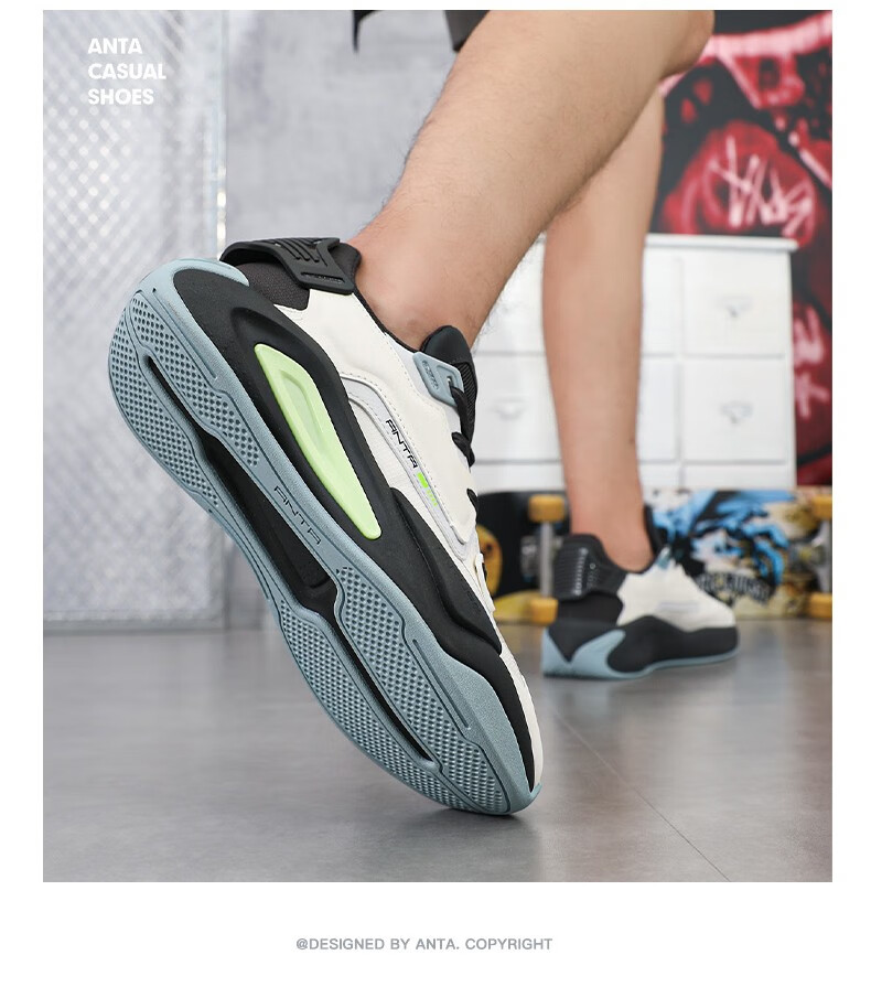 超体安踏男鞋运动鞋子休闲鞋夏季男士品牌防泼水夏天官方旗舰象牙白黑