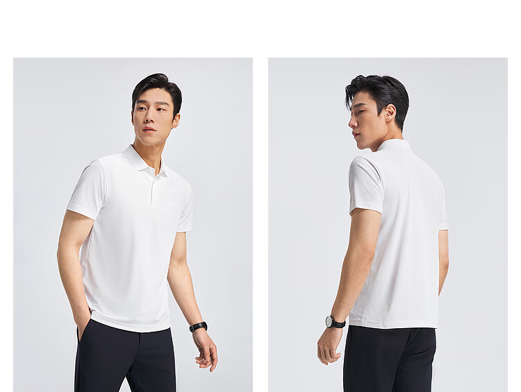 YOUNGOR [Cool Sun Protection] New 2026 Style, Turn-Down Collar, Business Casual, Shape-Retaining, Breathable Short-Sleeve POLO Shirt, Bleached, XL 8