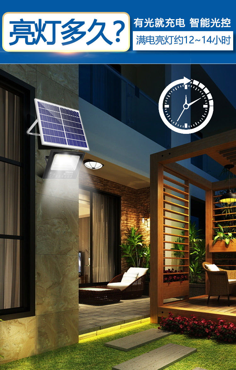 太阳能灯照明灯家用室内灯农村大门灯院子灯一拖二感应灯8000大功率约