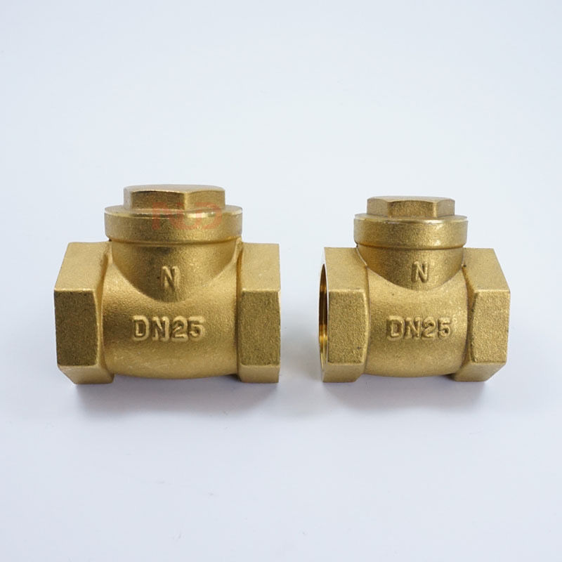 止逆阀4分6分1寸卧式黄铜水管止回阀dn15水泵全铜单向阀止逆阀止水