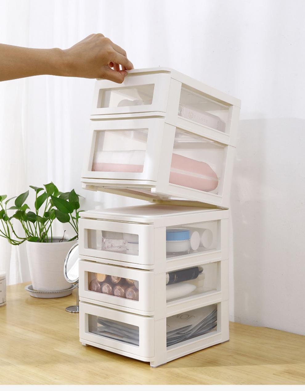 孙小美收纳箱孙小美桌面收纳盒抽屉式化妆品办公文具杂物收纳透明盒