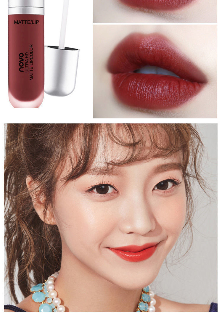 novo奶油冰淇淋哑光丝绒唇釉不掉色不沾杯防水保湿网红学生款口红07小
