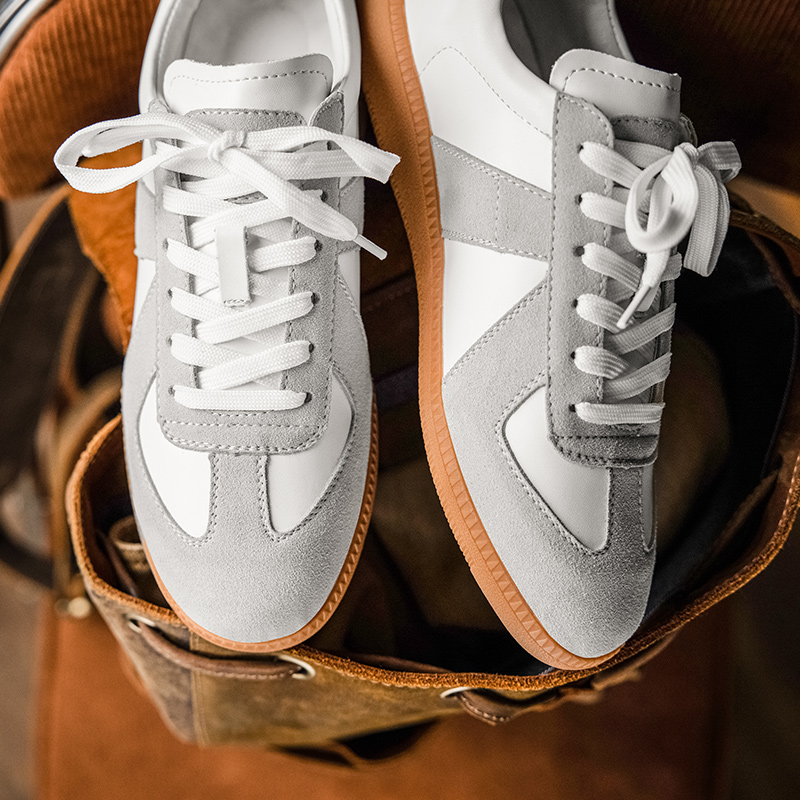 鳄鱼恤 crocodile 德训鞋男牛皮休闲鞋百搭训练鞋阿甘鞋牛筋底复古