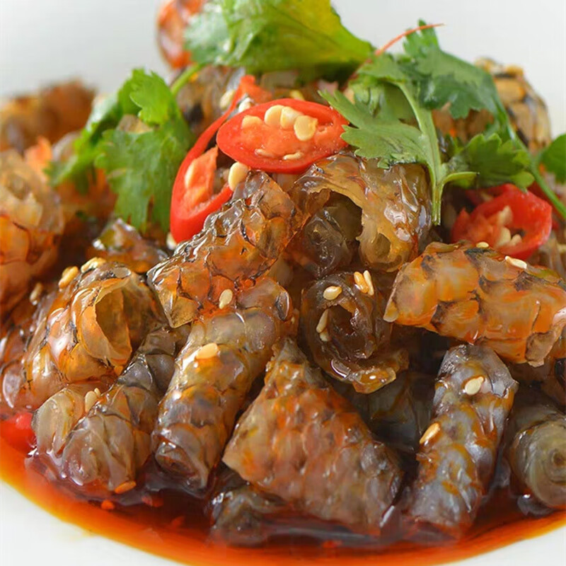 江帆馋嘴鱼皮爽230g香辣鱼皮红油鱼皮卷即食qq脆凉拌海鲜小吃零食 230