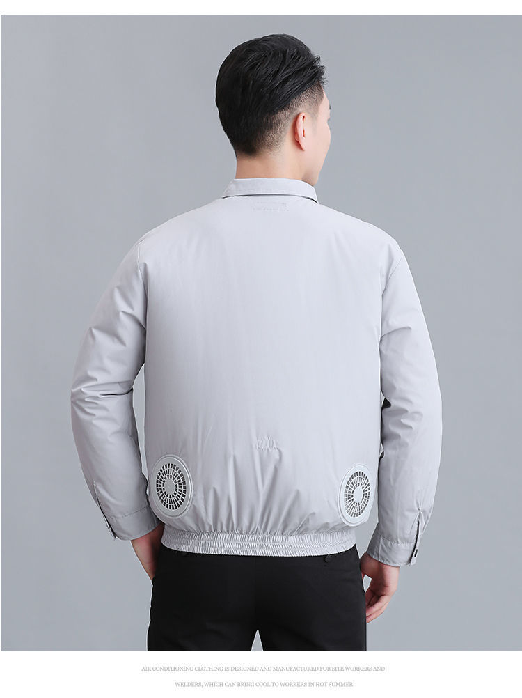 逋曼夏季带风扇的衣服空调服男款充电制冷电焊工人工地劳保户外工作服