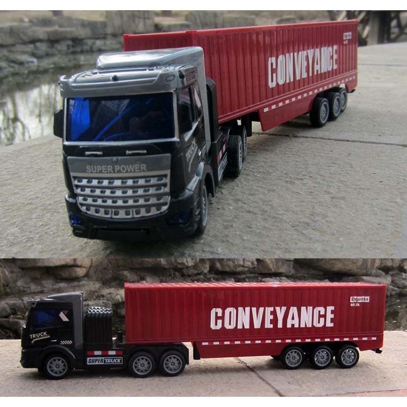 遥控卡车儿童半挂玩具车rc电动货车仿真运输车充电集装箱大型拖头合金